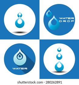 Abstract blue water drop. Vector creative concept.