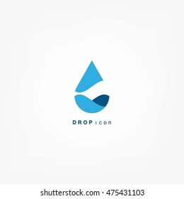 Abstract blue water drop. Vector logo design template.