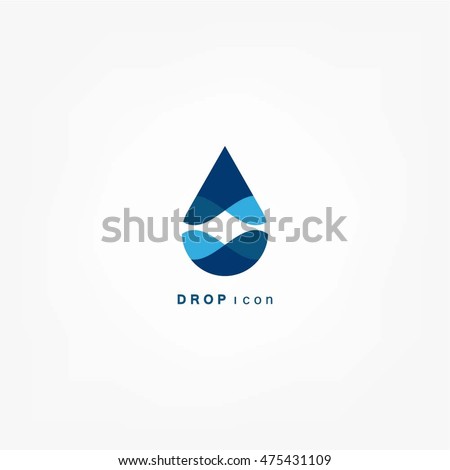 Abstract blue water drop. Vector logo design template.