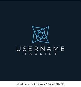 Abstract blue water drops. Water vector logo design template. Logo in an abstract monoline style.