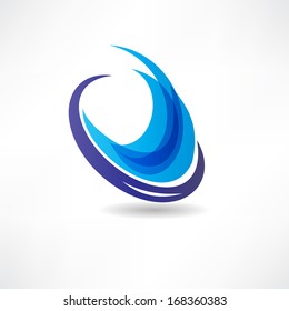 abstract blue water icon