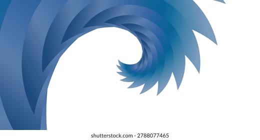 Abstract blue water splash spiral background with fluid wave vortex and smooth gradient motion effect. Modern liquid swirl design inspired by ocean currents and dynamic water flow for digital wallpaper, presentation background, social media banner, animation backdrop, and creative vector illustration