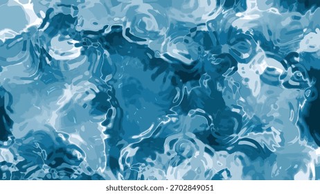 Fondo azul Abstractas de la superficie del agua con las ondas y las ondas, animación de bucle inconsútil, agua plástica abstracta, Imagen de la Regalías común.