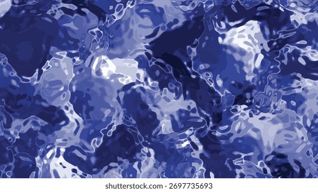 Abstractas superficie de agua azul con ondas y reflejos de luz, animación de bucle sin costuras, abstractos de plástico de agua A, Regalías de stock.