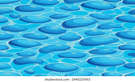 Abstract Blue water surface seamless pattern illustration