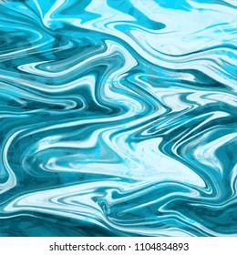 Abstract blue water texture, hand painted watercolor background, vector illustration