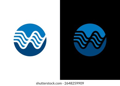 Logotipo do círculo da onda da água azul abstrato