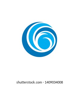 abstract blue water wave logo design template.ocean water wave symbol