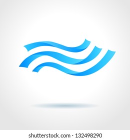 Abstract blue water wave on gray background. Vector creative concept