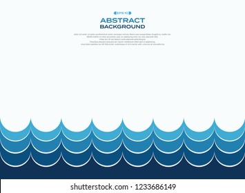 Abstract of blue water wave pattern background, vector eps10