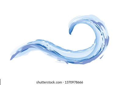 abstract blue water wave symbol isolated on white background vector illustration EPS10