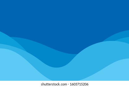 Abstract blue water wave vector background layer shape flat style