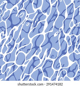 Abstract Blue Water Waves Seamless Pattern. Shiny Vector Background. Illustration Of Ocean, Aquarium, Sea, River, Lake Or Swimming Pool Clear Water.