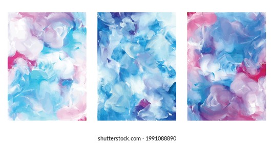 Abstract blue watercolor background hand drawn illustration