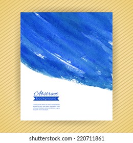 Abstract  blue watercolor background for invitation.Vector card template.