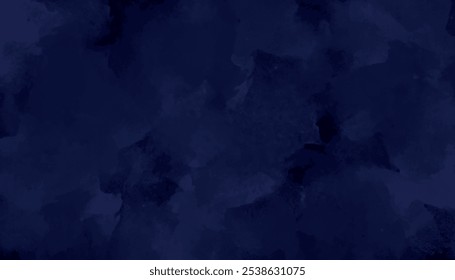 Abstract blue watercolor background painting, Abstract blue watercolor painting textured on black grunge paper.	