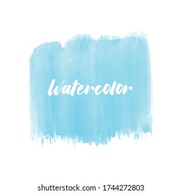 Abstract Blue Watercolor Background. Watercolor texture with brush strokes.