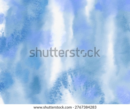 Abstract blue watercolor background with vertical soft washes and smooth gradient transitions. Hand painted aqua and sky texture on paper subtle tones, airy artistic backdrop for design and branding.