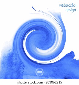 Abstract blue watercolor background for your design