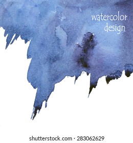 Abstract blue watercolor background for your design