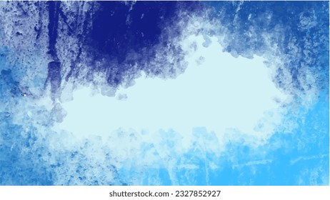 Abstract blue watercolor background.Hand painted watercolor. vector