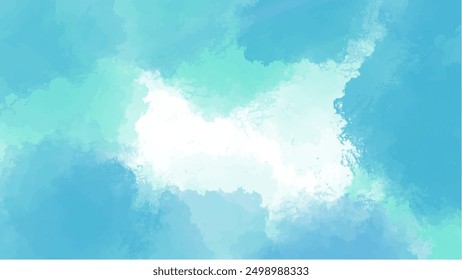 Abstract blue watercolor background.Hand painted watercolor. vector