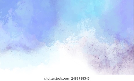 Abstract blue watercolor background.Hand painted watercolor. vector