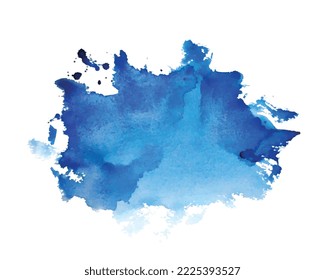 abstrakter blauer Aquarellstrich, strukturierter Hintergrund 