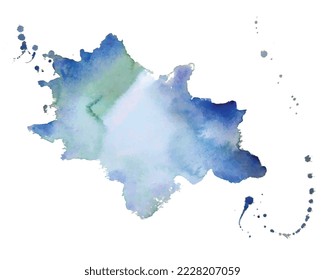 abstrakter blauer Aquarellstrich, strukturierter Hintergrund 