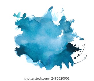 Abstrakte blaue Aquarell Pinselstrich Textur Hintergrund Vektorgrafik 