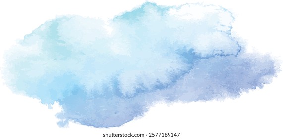 Abstract blue watercolor illustration vector on white background.This is watercolor splash.It is drawn by hand.