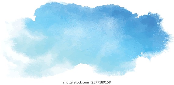 Abstract blue watercolor illustration vector on white background.This is watercolor splash.It is drawn by hand.