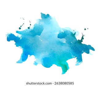 abstract blue watercolor ink splatter texture background vector 
