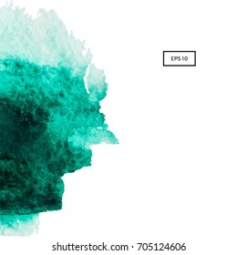 Abstract blue watercolor on a light background.The color splashing in the paper. Hand drawn Vector illustration