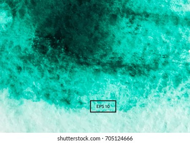 Abstract blue watercolor on a light background.The color splashing in the paper. Hand drawn Vector illustration