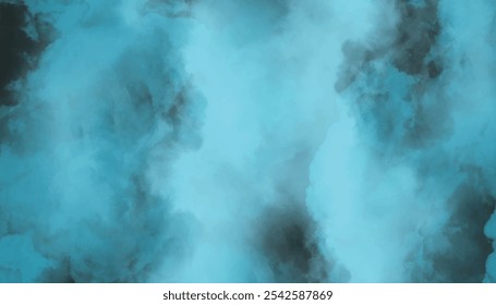 Abstract blue watercolor splash background with a textured. Bright painted sky blue watercolor background, Abstract blue sky with clouds,