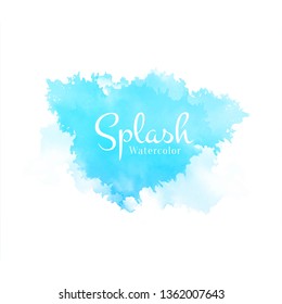 Abstract blue watercolor splash design vector