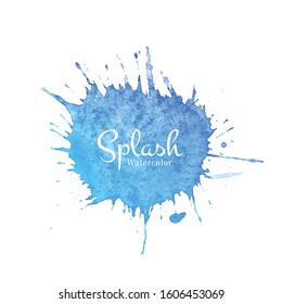 Abstract blue watercolor splash design background