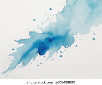  Abstract blue watercolor splashes on a white background, perfect for creative designs, posters, and digital projects. Vibrant and artistic texture.