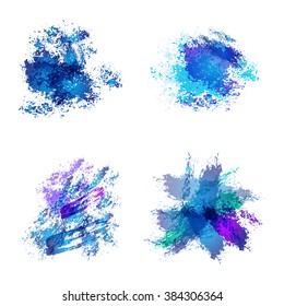 Abstract blue watercolor spots. Vector illustration