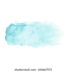 Abstract blue watercolor stain, background, vector illustration