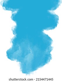 Abstract Blue Watercolor Stain. Blue color vector hand drawn watercolor