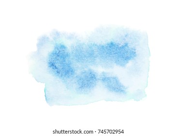 Abstract blue watercolor stains