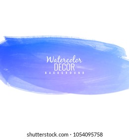 Abstract blue watercolor stroke design background vector illustration