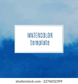 Abstract blue watercolor template for your business. Vector EPS10