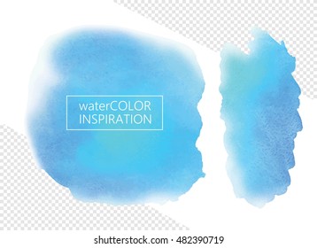 Abstract  blue watercolor  texture, isolated on white background. 