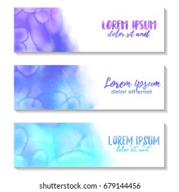 Abstract blue watercolor vector horizontal banner