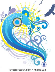 abstract blue wave