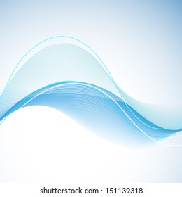 Abstract blue wave background.