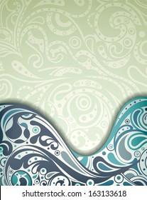 Abstract Blue Wave Background